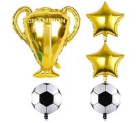 HDGSAFD 5 Pièces Ballons De Films en Aluminium, Ballons De Trophée De Football Star, Décoration De Ballon De Fête De Champion De Football, Décoration De Fête d'anniversaire pour Enfants.