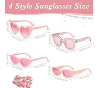 HDGSAFD 5 Pièces De Lunettes De Soleil Roses, Lunettes De Soleil À La Mode, Lunettes De Protection Uv, Accessoires De Protection Solaire D'Été, Verres Dégradés Multi-Styles.