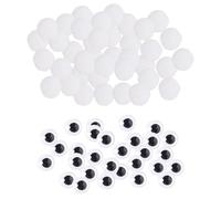 HDGSAFD 500 Pièces Boules en Peluche Blanches Et 100 Pièces Autocollants pour Les Yeux, Accessoires De Bricolage Faits À La Main, Accessoires De Bricolage Créatifs