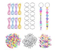 HDGSAFD 570 Pièces De Fabrication De Porte-Clés, Outils De Fabrication De Porte-Clés DIY, Perles De Lettres Bohèmes, Ornements De Décoration De Sac À Dos.