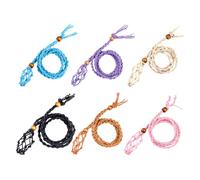 HDGSAFD 6 Morceaux De Corde Tissée À La Main, Corde De Tresse Vintage, Matériau De Collier De Bricolage, Corde De Collier Réglable.