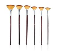 HDGSAFD 6 Morceaux De Pinceau De Ventilateur, Outils De Peinture, Outils d'art À Main Bricolage, Adaptés À L'Aquarelle, À L'Acrylique, À La Peinture À l'huile.