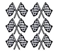 HDGSAFD 6 Morceaux De Plaques De Drapeau De Course, des Plaques De Repassage en Noir Et Blanc, des Patchs De Décoration De Couture De Coussin De Bricolage Et des Patchs De Vêtements pour Enfants.