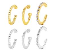 HDGSAFD 6 Pièces Clips d'oreilles, Clips d'oreilles Exquis pour Femmes, Pas Besoin De Percer des Boucles d'oreilles en Forme De C, Clips d'oreilles De Mode Personnalisés, Boucles d'oreilles en Métal