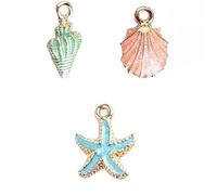 HDGSAFD 62 Pièces Océan Cinq Pendentifs, Pendentifs Coquille Et Étoile De Mer, Accessoires De Bijoux À Bricoler Soi-Même, Décoration Pendentif en Métal