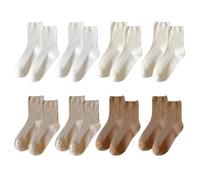 HDGSAFD 8 Paires De Chaussettes En Coton Rayé, Chaussettes Mollet, Chaussettes Au Design Simple, Chaussettes Respirantes Et Douces, Chaussettes Pour Femmes, Chaussettes Chaudes