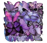 HDGSAFD 80 Feuilles D'Autocollants Papillon Violets, Papillons en PVC Imperméables, Décoration Papillon Élée, Peuvent Être Utilisés pour Décorer Les Murs, Les Albums Et Les Fenêtres