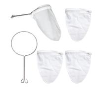 HDGSAFD Anneau en Acier Inoxydable De 1 Morceau, Sac De Filtre À 3 Pièces, Sac De Filtre Multifonction, Filtre Réutilisable, Accessoires De Filtre À Lait De Noix De Noix De Yogourt Au Fromage.