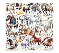 HDGSAFD Autocollants Graffiti Cheval 120 Pièces, Autocollants Animaux De Dessin Animé, Autocollants Imperméables, Peuvent Décorer des Planches À roulettes, des Bouteilles d'eau, des Valises