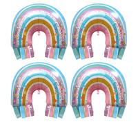 HDGSAFD Ballons Arc-en-Ciel 4 Pièces, Ballons en Aluminium, Scène De Fête À Thème Arc-en-Ciel, Grands Ballons, Décoration De Fond De Fête d'anniversaire pour Enfants