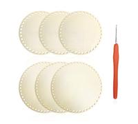 HDGSAFD Bases De Panier Tressées 6 Pièces Et 1 Outil De Crochet, Matériaux De Panier Tressés Faits Maison, Base Ronde, Accessoires De Bricolage Créatifs