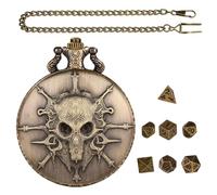 HDGSAFD Boîtier De Montre De Poche pour Bijoux, 1 Pièce, Mini Dés en Métal, Dés Polyédriques, Boîte De Rangement De Dés Rétro, Accessoires De Jeu De Société