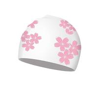 HDGSAFD Bonnet de bain en silicone pour femme - Motif fleurs de pêche - Antidérapant - Imperméable - Accessoire de natation