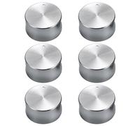HDGSAFD Boutons de four en alliage d'aluminium, 6 pièces, argent, boutons de cuisinière à gaz de sécurité