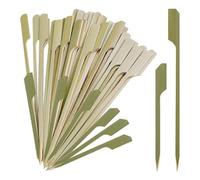 HDGSAFD Brochettes De Barbecue 200 Pièces, Fourchettes À Frites, Brochettes D'Amuse-Gueules, Cure-Dents, Assiettes À Collation, Accessoires De Buffet, Brochettes