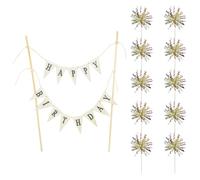 HDGSAFD Carte De Joyeux Anniversaire 1 Pièce, Carte De Soie De Pluie 10 Pièces, Garniture De Gâteau, Décoration De Carte De Gâteau De Fête d'anniversaire