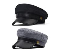 HDGSAFD Casquettes Plates 2 Pièces, Chapeaux Simples, Chapeaux Rétro, Chapeaux De Conducteur, Accessoires Vestimentaires De Conducteur, Accessoires De Cosplay