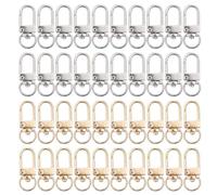 HDGSAFD Crochets Métalliques 40 Pièces, Matériaux De Porte-Clés DIY, Boucles De Bagages, Boucles Rotatives À 360 °, Mousquetons
