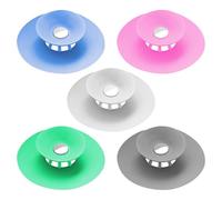 HDGSAFD Filtre De Drainage De 5 Pièces, Filtre en Silicone, Accessoires De Maison, Adaptés Aux Lavabos, Baignoires, Drains De Plancher.