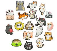 HDGSAFD Fleurs De Chaussures De Chat 18 Pièces, Ensemble D'Accessoires De Chaussures De Dessin Animé Mignon, Accessoires De Chaussures De Bricolage, Décoration Créative De Boucle De Chaussure