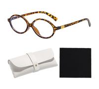 HDGSAFD Germes De 1 Morceau, Boîtier De Verres De 1 Morceau, Chiffon De Verres De 1 Morceau, Verres De Nerd Ovales, Verres De Mode Rétro, Verres Légers Anti-Bleus Pour Femmes.