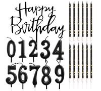 HDGSAFD Insert À Gâteau 1 Pièce avec 10 Bougies Numérotées Et 12 Bougies, Décoration De Gâteau d'anniversaire, Accessoires De Gâteau