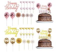 HDGSAFD Inserts De Gâteau 34 Pièces, Inserts De Gâteau À Paillettes, Inserts De Gâteau Créatifs, Fournitures De Décoration De Gâteaux, Fournitures De Fête d'anniversaire