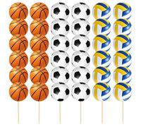 HDGSAFD Inserts De Gâteaux en Forme De Boule De Sport, 36 Pièces, Décorations De Gâteaux, Accessoires De Cuisson pour Desserts, Décorations De Gâteaux Créatives À Faire Soi-Même