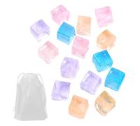 HDGSAFD Jouets À Presser des Glaçons 15 Pièces, 1 Sac De Rangement, Jouet Cube Tridimensionnel Doux, Mini Jouet De Décompression
