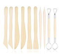 HDGSAFD Lot de 10 outils d'argile, accessoires d'argile, outils de poterie, outils de modélisation d'argile, outils de modelage d'argile (couleur bois)