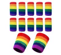 HDGSAFD Lot de 10 protège-doigts arc-en-ciel, 2 bracelets arc-en-ciel, protège-doigts, protège-doigts, protections de cheville, protège-doigts de basket-ball, accessoires pour doigts