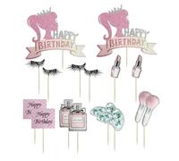 HDGSAFD Lot de 14 inserts de modelage cosmétiques et 2 inserts de modelage de princesse, chapeaux de gâteau, décorations de gâteau pour filles, accessoires de fête.