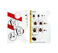 HDGSAFD Lot de 2 cartes anti-tiques avec loupe, attrape-tiques pour animaux de compagnie, tableau de graduation des tiques, outil de capture des tiques pour animaux de compagnie, convient pour enlever