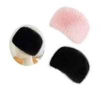HDGSAFD Lot De 2 Chapeaux en Fourrure, Produits De Protection Contre Le Froid Hivernal, Chapeaux Confortables Et Chauds, Chapeaux d'hiver Élés pour Femmes (Noir, Rose)