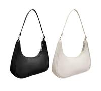 HDGSAFD Lot de 2 Petits Sacs à Main Rétro pour Femme, Sacs à Bandoulière pour Filles, Sac de Fête (Noir, Blanc)