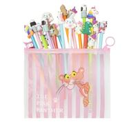 HDGSAFD Lot de 20 stylos de dessin animé, 1 trousse à crayons, crayons animaux de dessin animé, ensemble de stylos gel mignons, stylos signatures, ensemble de papeterie pour enfants, cadeaux de