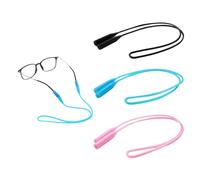 HDGSAFD Lot de 3 bandes élastiques pour lunettes de sport - Sangles réglables en silicone pour homme - Noir, bleu clair, rose, Noir, bleu clair, rose, 59