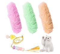 HDGSAFD Lot de 3 jouets en peluche pour chat, 1 corde amusante, jouet interactif pour animaux de compagnie, convient pour les chats domestiques, jouets à mâcher pour chatons