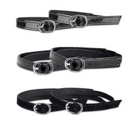 HDGSAFD Lot de 3 Paires de Lacets Réglables pour Talons Hauts - Rechange, Amovibles, Extensions de Dentelle, Élastiques - Noir