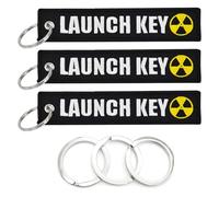 HDGSAFD Lot de 3 porte-clés brodés en acier inoxydable - Personnalisables - Noir, Noir