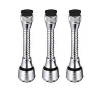 HDGSAFD Lot de 3 robinets de cuisine en acier inoxydable, rotatifs à 360°, résistants aux éclaboussures, aérateur de robinet, extensible