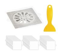 HDGSAFD Lot de 30 autocollants en maille de drainage, 1 grattoir, filtre de drainage en fibre de verre blanc, anti-colmatage