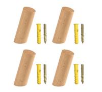 HDGSAFD Lot de 4 crochets biseautés en bois - Pour porte - Porte-manteau mural - Crochets de décoration murale - Crochets cylindriques simples - Convient pour les cuisines et les salles de bain