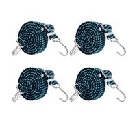 HDGSAFD Lot de 4 rubans élastiques avec crochets, 1 mètre de long, bleu et noir, en latex, fil de nylon, corde élastique
