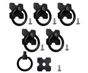 HDGSAFD Lot de 5 poignées à anneaux noires avec vis pour tiroir, armoire et meuble