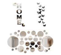 HDGSAFD Lot de 50 stickers miroir pour salon, chambre à coucher, salle de bain et couloir