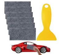 HDGSAFD Lot de 6 chiffons à gratter pour voiture, 1 grattoir pour bord de voiture, chiffon de nettoyage en microfibre, super absorbant pour nettoyer et polir