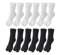 HDGSAFD Lot de 6 paires de chaussettes à cinq orteils pour homme - Chaussettes à cinq orteils - Chaussettes à cinq orteils pour femme, noir/blanc, 10-20