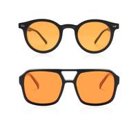 HDGSAFD Lunettes Carrées 1 Pièce Et Lunettes Rondes 1 Pièce, Lunettes De Soleil Rétro, Lunettes De Personnalité À La Mode, Accessoires Vestimentaires