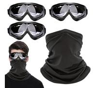 HDGSAFD Lunettes de vélo 3 pièces, masque de vélo 1 pièce, lunettes coupe-vent, lunettes de sécurité sportives, lunettes de sécurité pour enfants, lunettes de vélo transparentes anti-buée